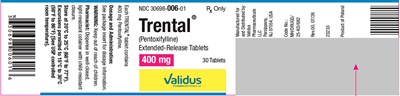 "image Description" (Trental Ext Rel Tabs 400 mg 30s Bottle Label)